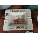 Teachers Whiskey ceramic advertising ashtray and Galiley ashtray. {16 cm H x 19 cm W} and {21 cm