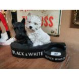 Black and White Scotch Whiskey rubberoid advertising bottle stand with light up eyes {23 cm H x 31
