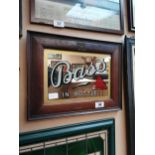 Bass in Bottle advertising mirror in original frame. {33 cm H x 44 cm W}.