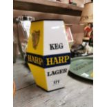 Harp Lager light up counter advertising box. {22 cm H x 12 cm W}.