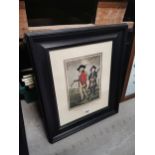 Golfers of Blackheath framed coloured print. { 62 cm H x 52 cm W}.
