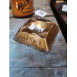 Will’s Gold Flake Cool and Mellow advertising ashtray. {4 cm H x 10 cm W x 9 cm D}