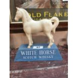 White Horse Scotch Whiskey perspex advertising figure in form of a Horse. {22 cm H x 29 cm W}.