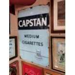 Capstan's Medium Cigarettes enamel advertising sign. { 91cm H X 61cm W }.