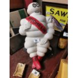 Plaster advertising model of Michelin Man. {36 cm H x 27 cm W x 29 cm D}.