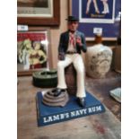Perspex Lamb’s Navy Rum advertising figure in the form of a Sailor. { 18 cm H x 13 cm W x 11 cm D}
