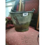 Painted metal bucket of Golfer – Blackheath 1853. {20 cm H x 27 cm Dia}