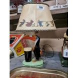 Guinness Toucan ceramic advertising lamp with original shade {43 cm H x 32 cm W x 20 cm D}.