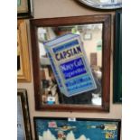 Capstan Navy Cut advertising mirror in original frame {59cm H x 77cm W}.