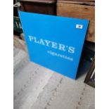 Perspex Player’s Cigarettes advertising sign. {68 cm H x 67 cm W}.