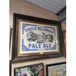 Castle Bellingham Pale Ale framed advertising print {68 cm H x 87 cm W}.