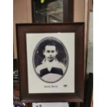 Kevin Barry framed black and white print . {63 cm H x 53 cm W}.