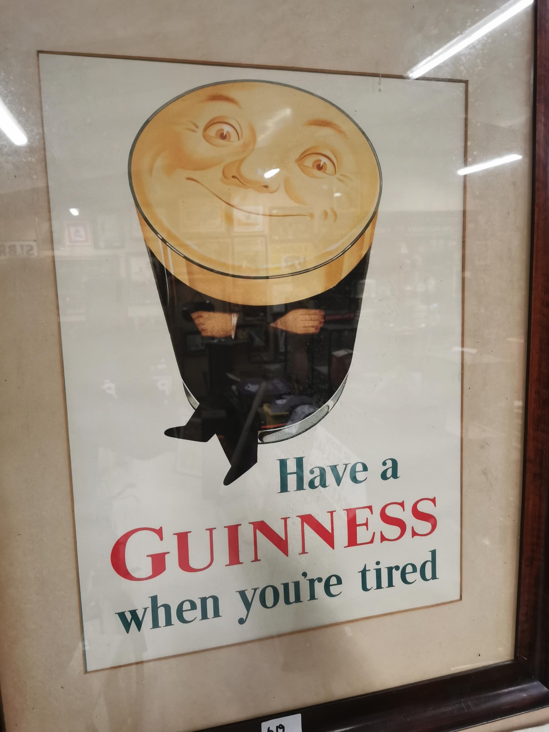 Have a Guinness When You Are Tired framed advertising print {90cm H x 71 cm W} - Image 2 of 2