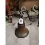 19th C. brass and metal yard bell {27 cm H x 24 cm W x 25 cm D}