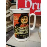 Ceramic Adnam’s Southwold Strong Ale advertising Jug. {18 cm H x 15 cm W x 9 cm D}.