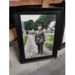 Gen Michael Collins framed coloured print. { 57 cm H x 43 cm W}.