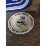 Smoke Robin Cigarettes ceramic advertising ashtray.