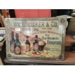Tin Plate William Whittaker and Co Bradford Advertising sign. {35 cm H x 59 cm W}.