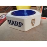 Harp advertising Ashtray by Wade. {5 cm H x 15 cm W}.