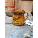 Ross's Ginger Ale Belfast ceramic advertising water jug. {8 cm H x 10 cm W x 12 cm D}.