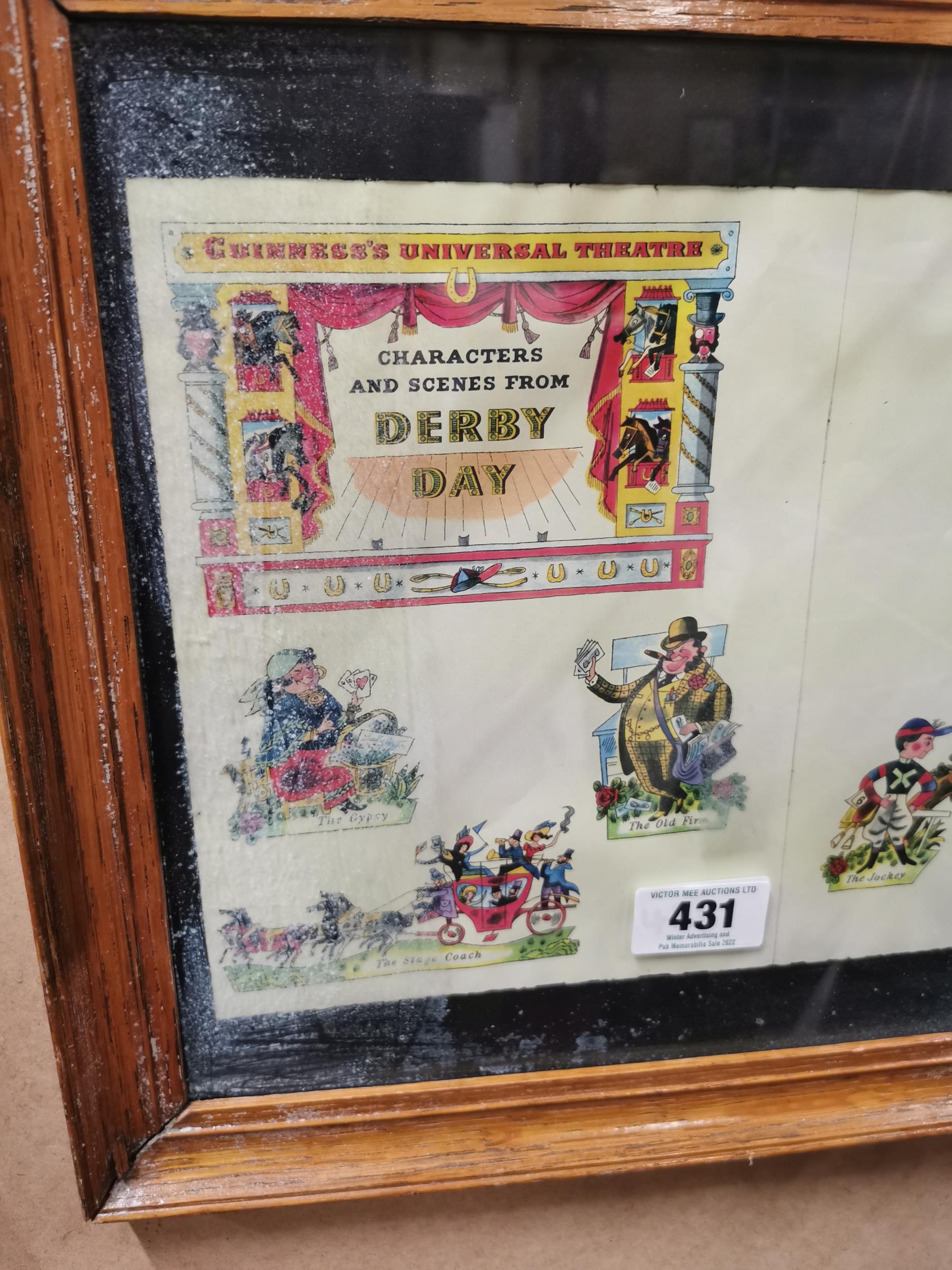 Guinness Universal Theatre Characters and Scenes from Derby Day framed advertising print. {38 cm H x - Image 2 of 2