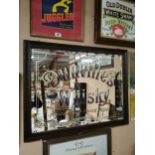 Dunville's Whisky Awarded 24 Prize Medal framed advertising mirror.