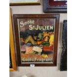 Smoke St Julien Cool and Fragrant advertising show card {56 cm H x 44 cm W}.