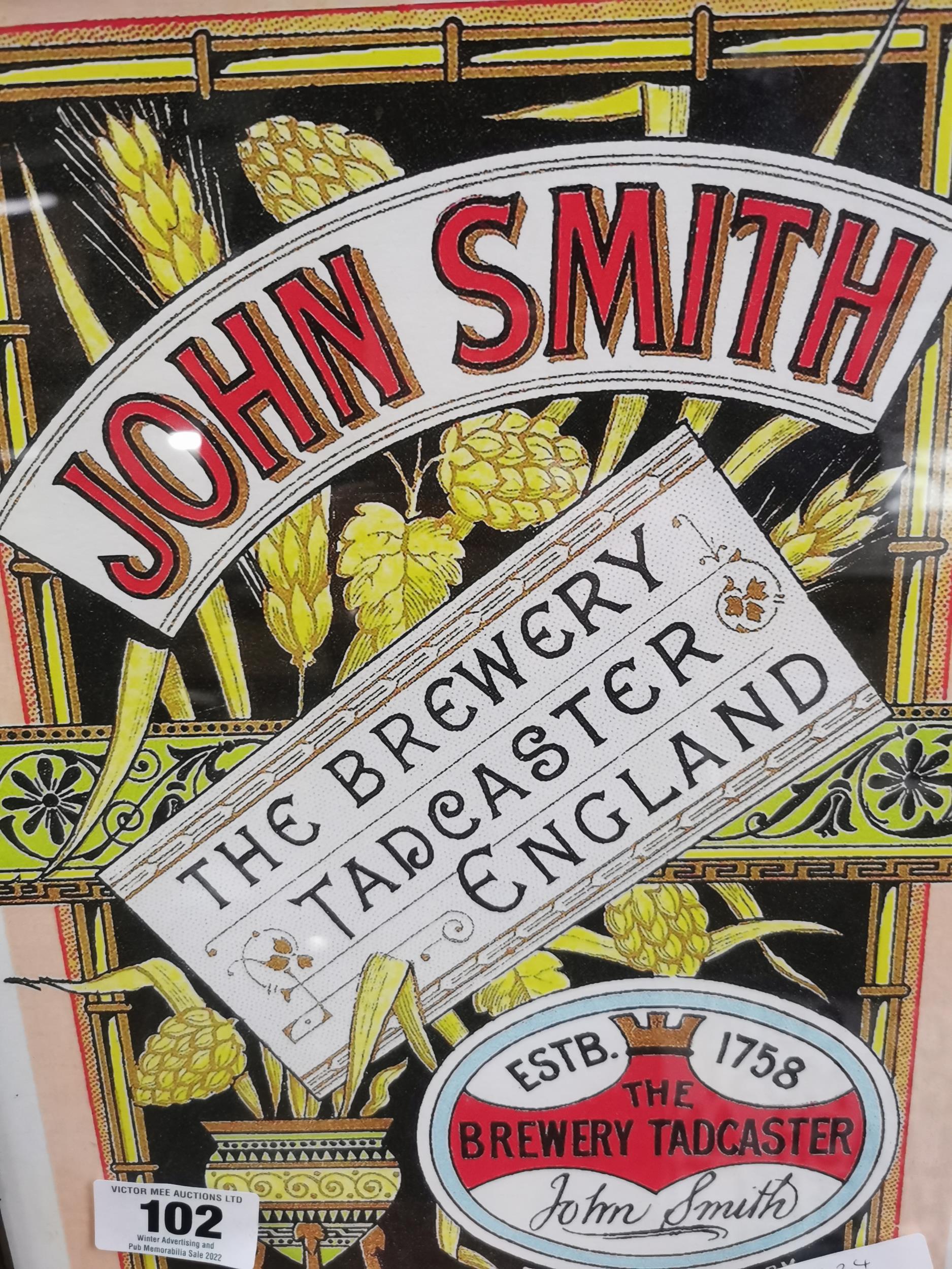 John Smith Brewery Tadcaster England framed advertising print. {42 cm H x 33 cmW}. - Image 2 of 2