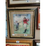 Johnny Walker framed advertising print. {47 cm H x 42 cm W}.