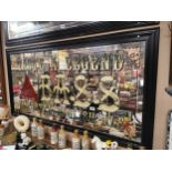 Taste a Legend Bass Imported English Ale framed advertising mirror. {84 cm H x 167 cm W}.