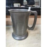 Daily Telegraph and Morning Post pewter tankard. {13 cm H x 15 cm W x 9 cm D}.