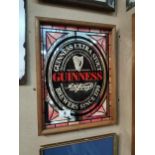 Guinness Extra Stout framed advertising mirror. {45 cm H x 34 cm W}.