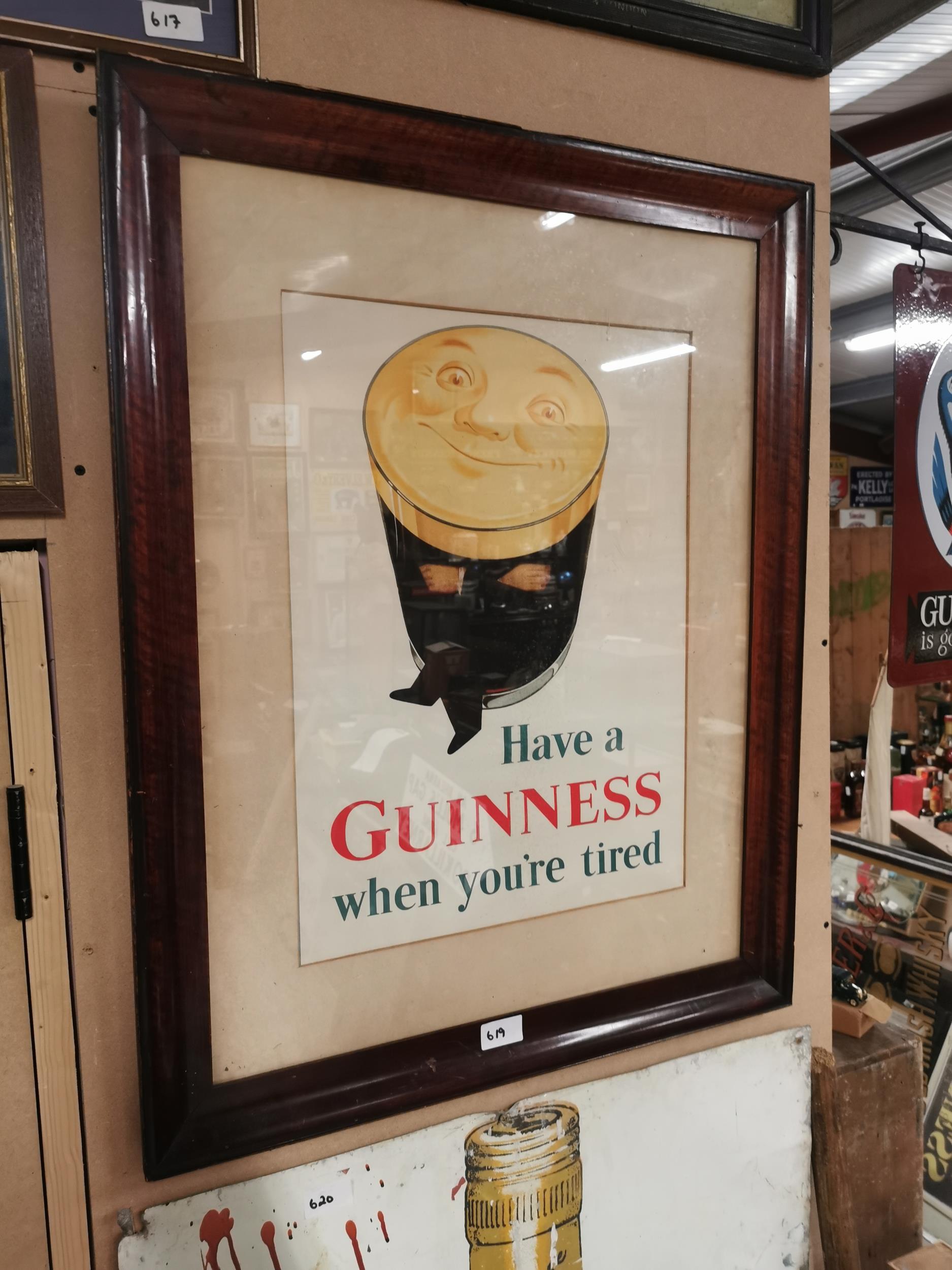 Have a Guinness When You Are Tired framed advertising print {90cm H x 71 cm W}