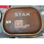 Will's Star Cigarettes advertising drinks tray.{ 32cm H X 41cm W }