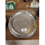 Player's Please silver plate drinks tray. { 31 cm Dia}.