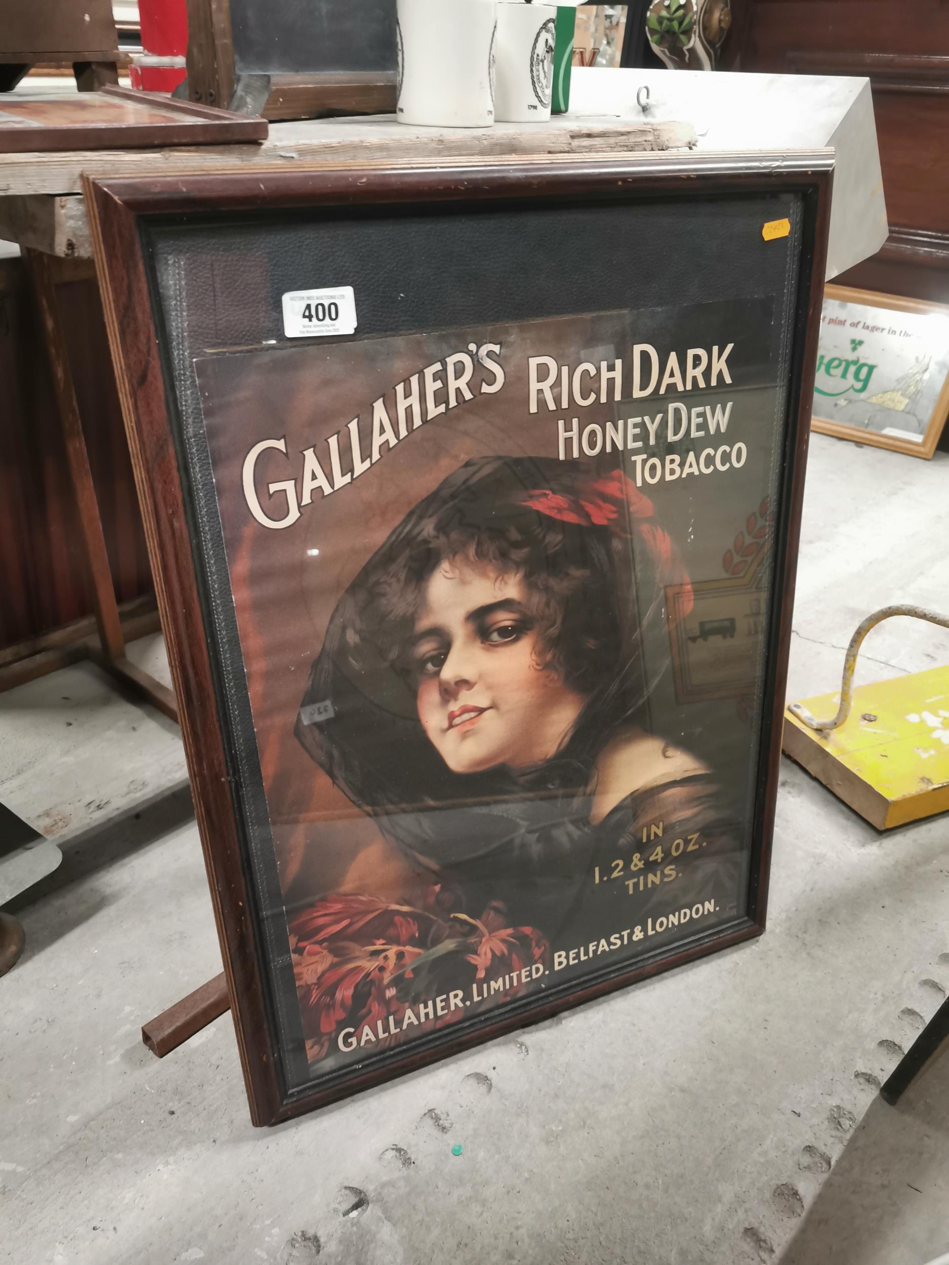 Gallaghers Rich Dark Honeydew framed advertising print. { 75 cm H x 56 cm W}