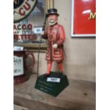 Beefeater London Gin perspex advertising figure. {30 cm H x 10 cm W x 10 cm D}.