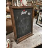 Bass double sided Menu Board. {49 cm H x 34 cm W x 10 cm D}.