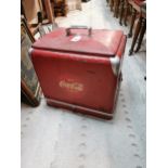 1950's Coca Cola advertising ice box. {52 cm H x 47 cm W x 33 cm D}.