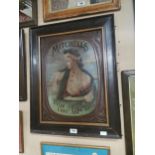 Rare Mitchell's Prize Crop Cigarettes embossed tin plate framed advertising sign {77 cm H x 61 cm