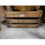 James Mulhern Enniskillen wooden advertising beer crate . {26 cm H x 46 cm W x 48 cm D}.