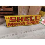 Shell Motor Spirit enamel advertising sign. {25 cm H x 76 cm W}.