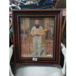 W G Grace Cricketer framed coloured print . {57 cm H x 49 cm W}.