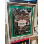 Murphy’s Irish Stout Cork and Ireland framed advertising mirror. {90 cm H x 69 cm W}.