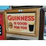 Guinness is Good For You framed advertising print. {38 cm H x 48 cm W}.