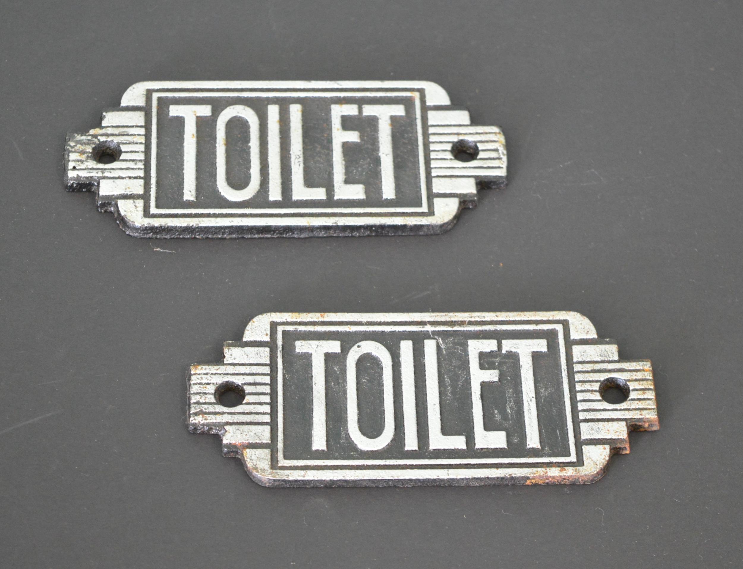 Two Toilet Door Plaques. {7 cm H x 15 cm W}.