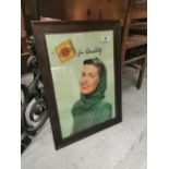 Wills’s Gold Flake framed advertising showcard. {54 cm H x 45 cm W}.