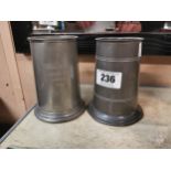 Two pewter tankards – Winner of Jubilee Cup Chesham 1962 and another. {14 cm H x 13 cm W x 10 cm