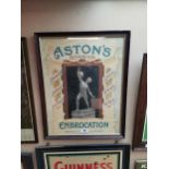 Aston's Embrocation advertising showcard. {66 cm H x 53 cm W}