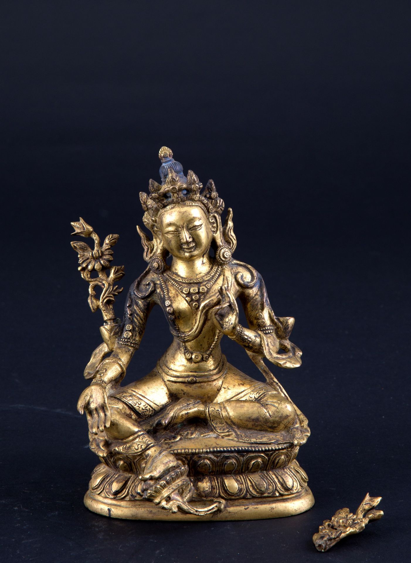 Sculpture "BUDDHA SITTING ON DOUBLE LOTUS FLOWER" - Image 2 of 5